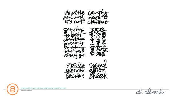 December Daily® 2026 Digital 4×6 Spread Good Cheer Stamp Set, 1 of 1