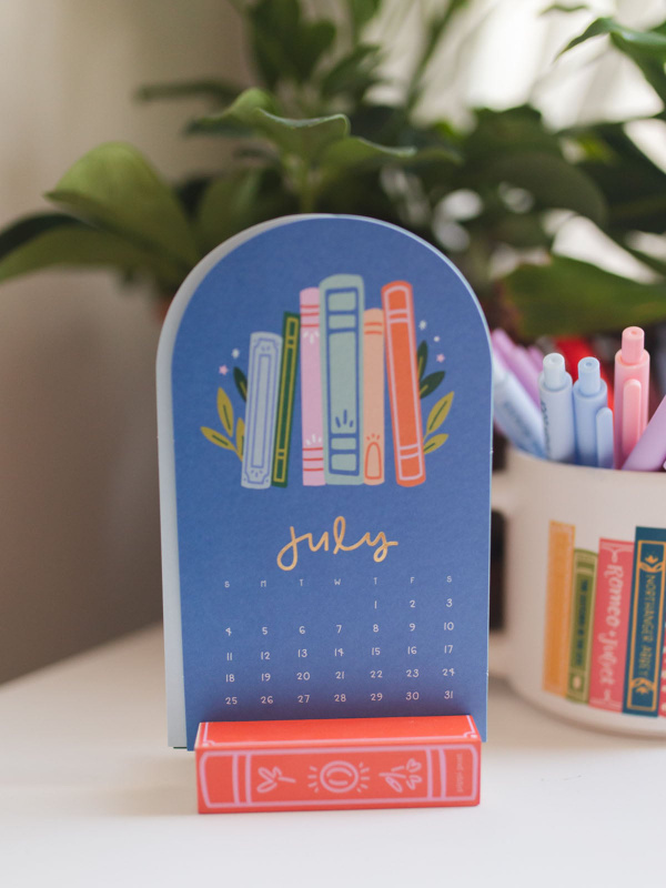Book Lover's 2027 Mini Desk Calendar with Wooden Block, 2 of 10