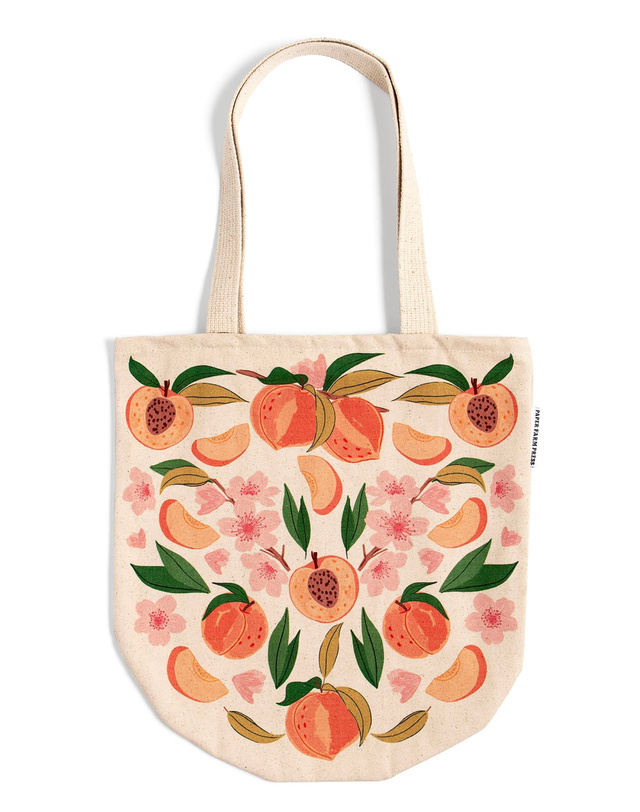 Peach Blossom Canvas Tote Bag, 1 of 1