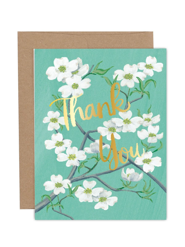 Thank You Dogwood Blooms Greeting Card, 1 of 1