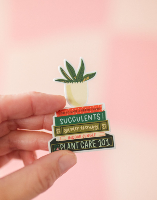 Plant Book Stack Decal Sticker, 1 of 3