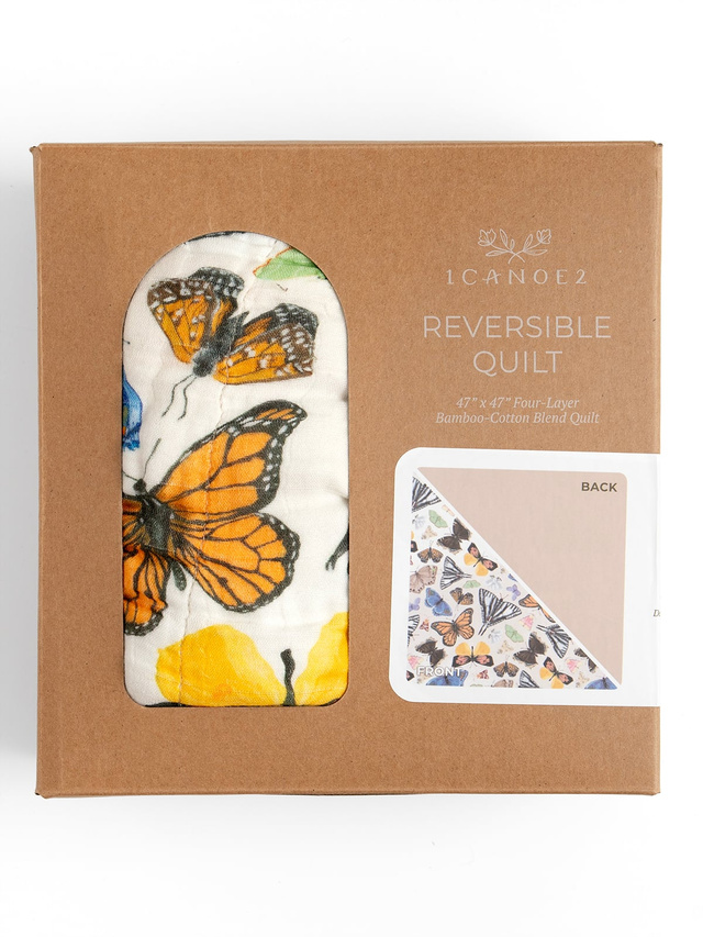 Flutter Friends Butterfly Reversible Baby Quilt, 2 of 2