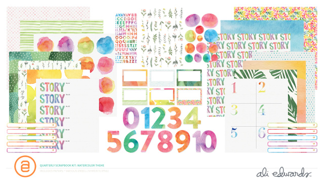Watercolor Digital Scrapbook Kit, 1 of 1