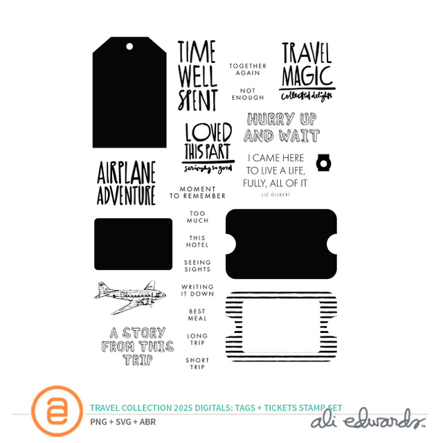 Travel Collection 2025 Tags + Tickets Digital Stamp Set, 1 of 1