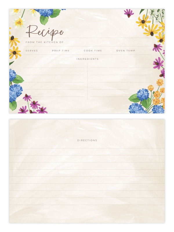 Vintage Blooms Floral Recipe Cards, 2 of 2
