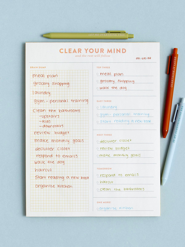 Clear Your Mind Brain Dump 8.5×11 Notepad, 3 of 3