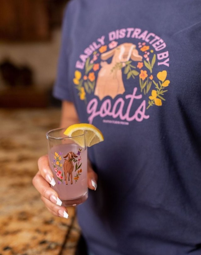Brown Goat Folk Floral 6oz Mini Juice Glass, 2 of 6