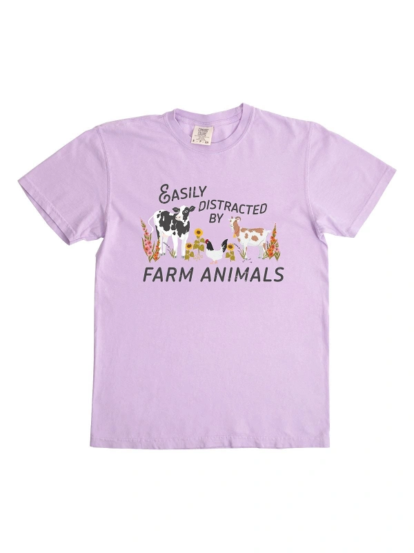 Easily Distracted By Farm Animals Tee - Orchid, 4 of 4