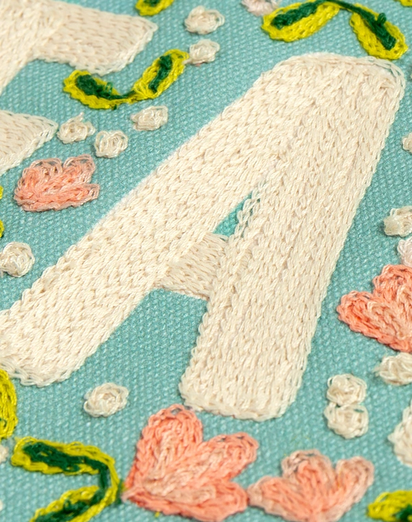 Read Embroidered Canvas Banner, 3 of 4