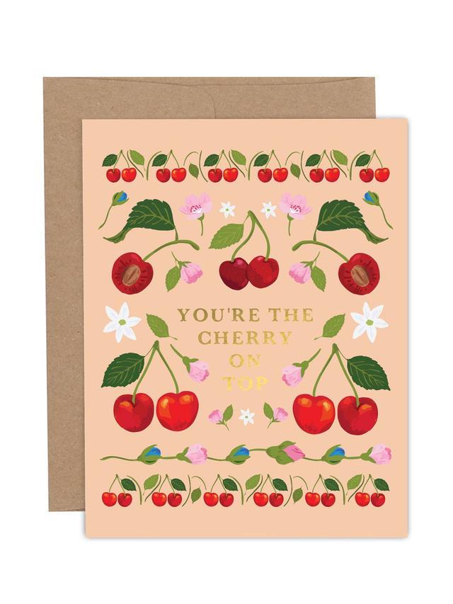 You're The Cherry On Top Love + Friendship Greeting Card, 1 of 1