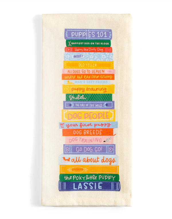 Dog Book Stack Tea Towel, 4 of 4