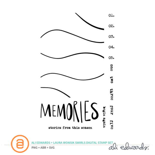 Swirls Digital Stamp Set by Laura Wonsik and Ali Edwards, 1 of 1