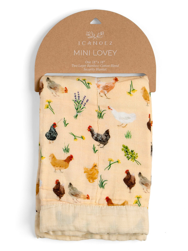 Chicken Meadows Baby Lovey Muslin Blanket, 2 of 2