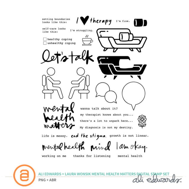 Mental Health Matters Digital Stamp Set by Laura Wonsik and Ali Edwards, 1 of 1