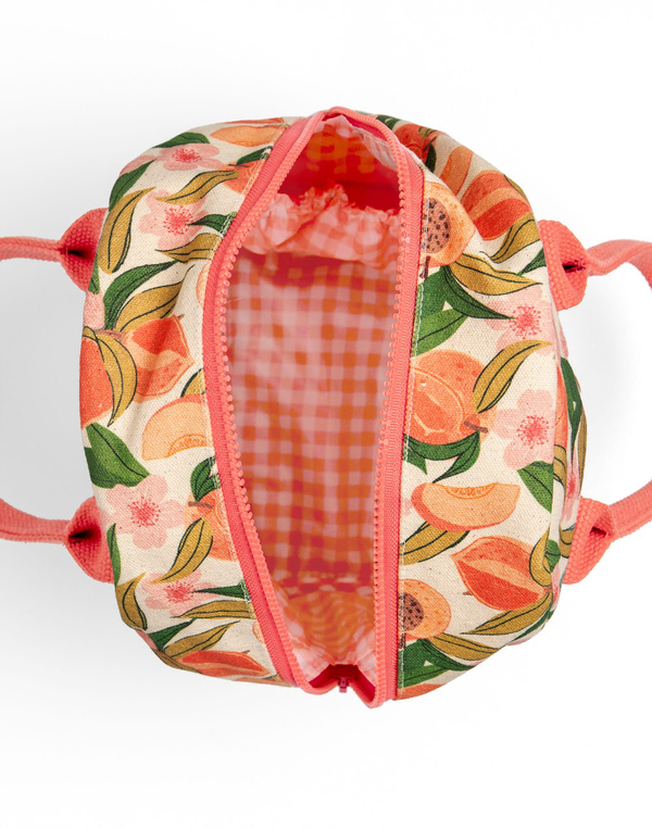 Peach Blossom Reusable Canvas Lunch Tote Bag, 8 of 8