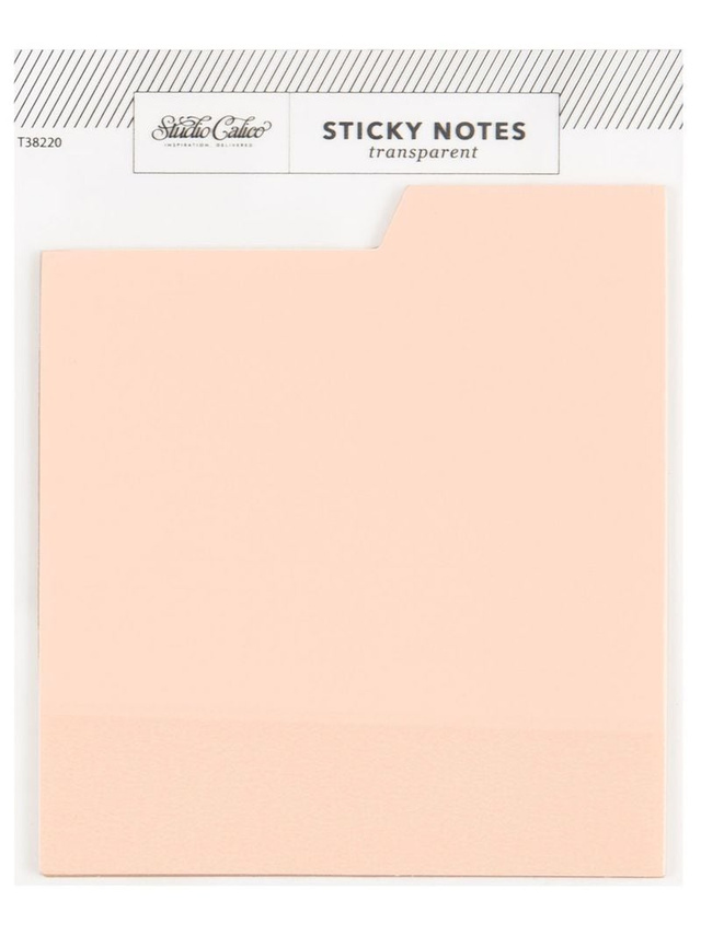 Tabbed Transparent Sticky Notes - Pink, 1 of 4
