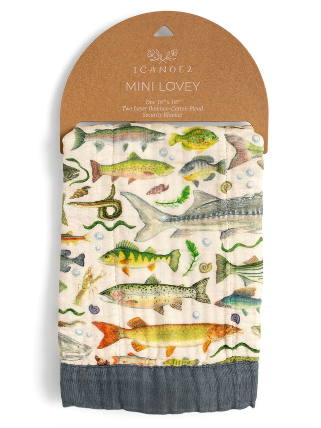 Freshwater Fish Baby Lovey Muslin Blanket, 2 of 2