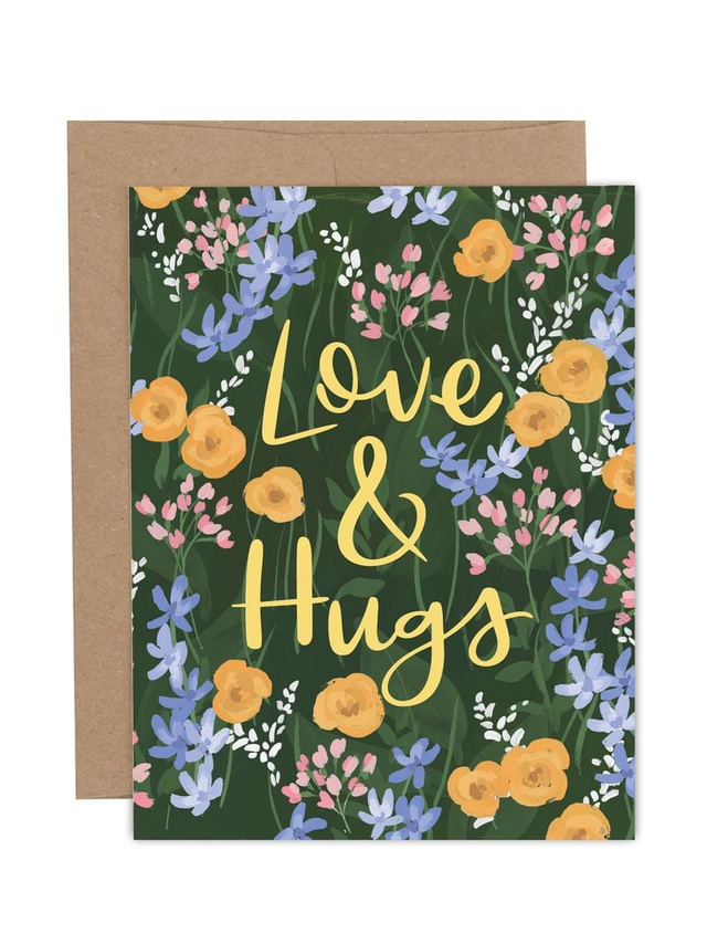 Love & Hugs Floral Sympathy + Everyday Greeting Card, 1 of 1