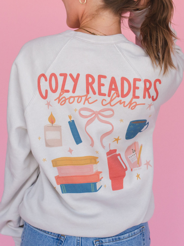 Cozy Readers Book Club Sweatshirt - Heather Dust, 1 of 5