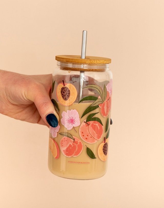 Peach Blossom 16oz Glass Can, 2 of 2