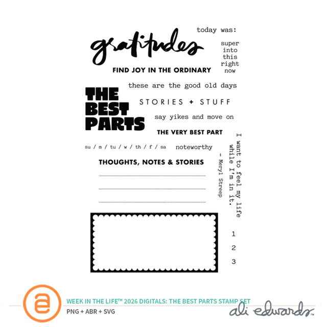 Week In The Life™ 2026 The Best Parts Digital Stamp Set, 1 of 1