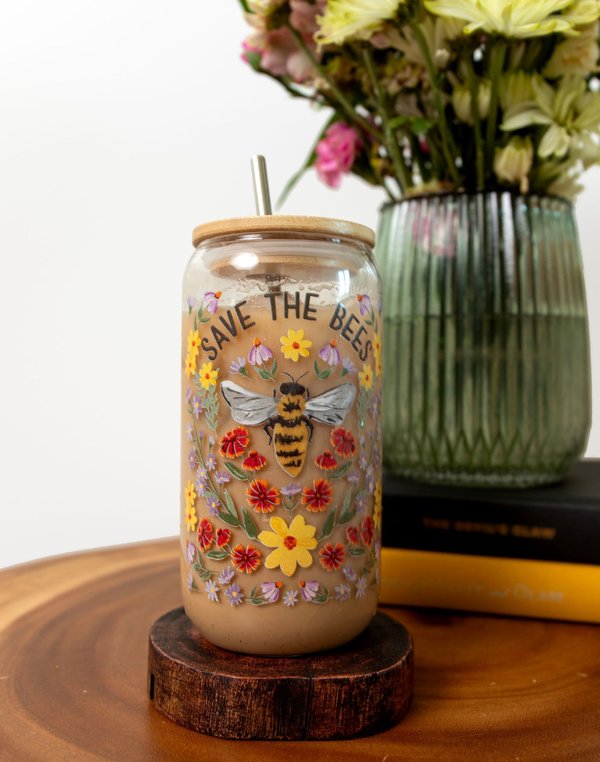 Save the Bees 16oz Glass Can, 4 of 6