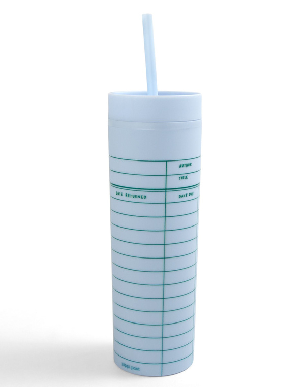Library Card 16oz Skinny Acrylic Tumbler - Sky Blue, 3 of 4