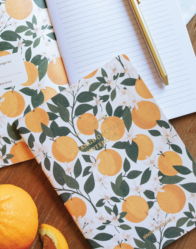 Grow in Grace Orange Orchard Stitched Notebook, 2 of 4