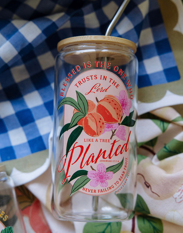 Peach Faith Glass Can, 1 of 6