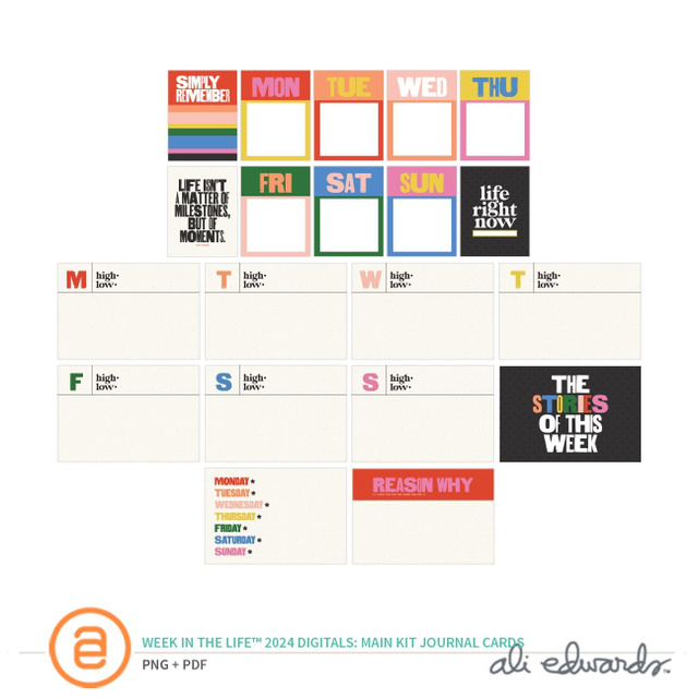 Week In The Life™ Digital 2024 Main Kit Journal Cards, 1 of 1