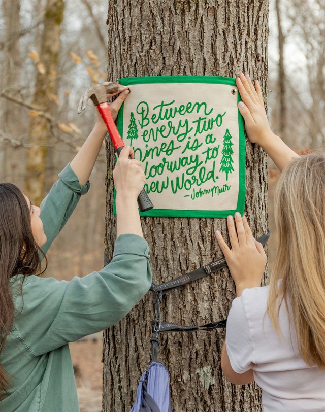 Pines Embroidered Canvas Banner, 5 of 7