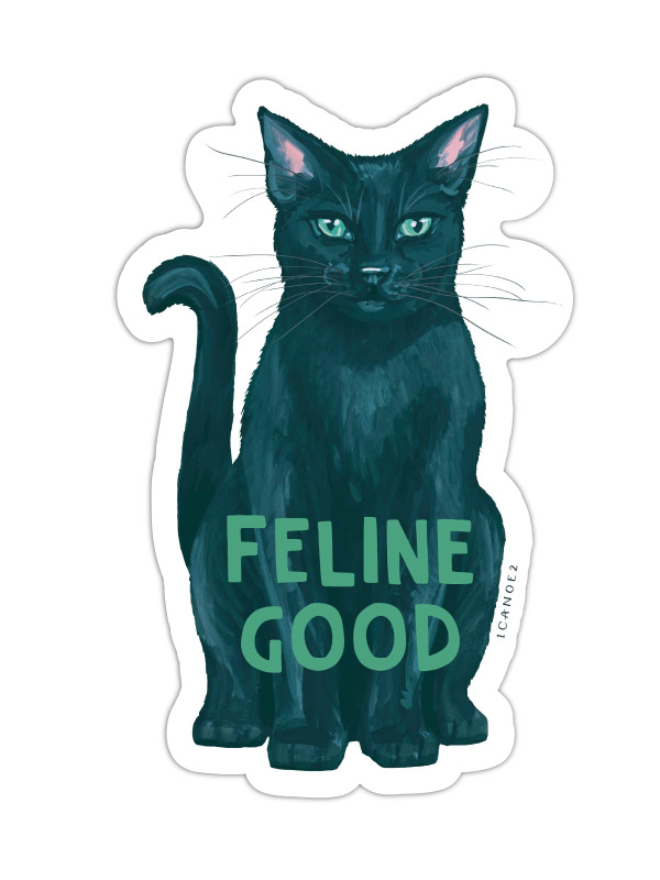 Feline Good Black Cat Decal Sticker, 2 of 3