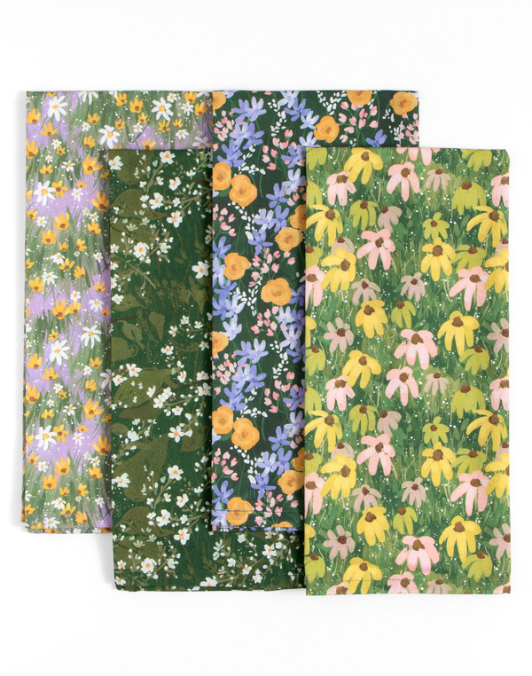 Painted Florals Kitchen Tea Towel Set, 4 of 5
