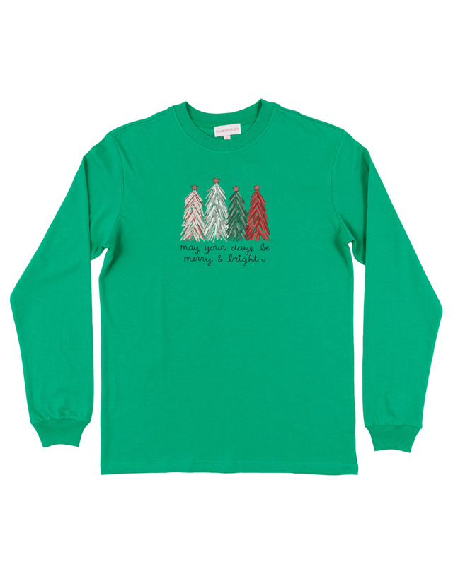 Merry & Bright Trees - Callie Long-Sleeve Tee - Evergreen, 3 of 4
