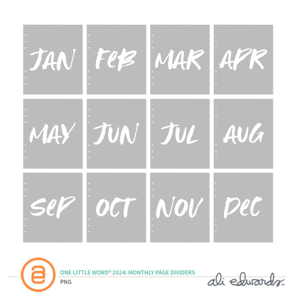 One Little Word® 2024 Digital Monthly Dividers, 1 of 1