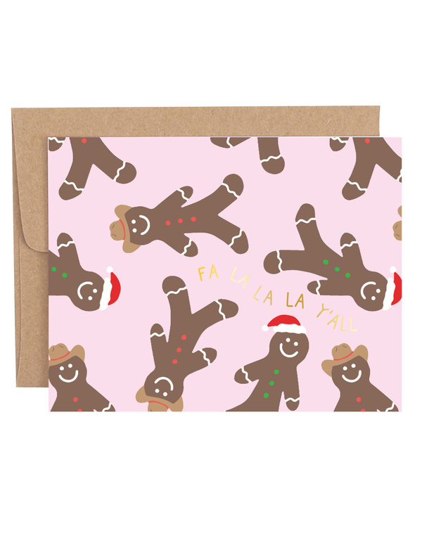 Fa La La Y'all Gingerbread Holiday Greeting Card, 1 of 1