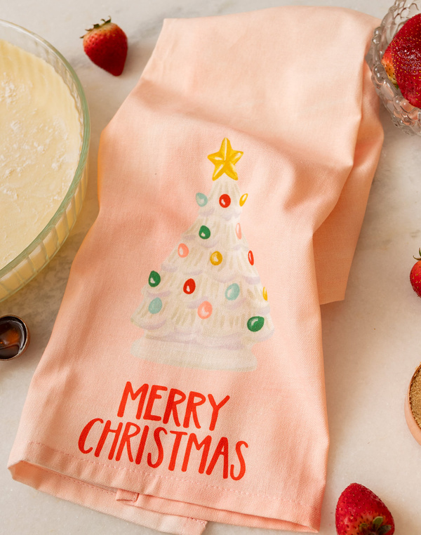 Vintage Christmas Tree Kitchen Towel, 1 of 4