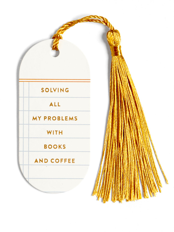 Book & Coffee Vegan Leather Bookmark, 1 of 3