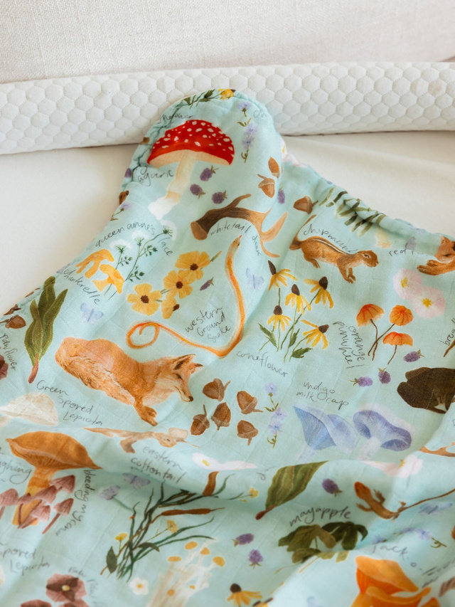 Flora & Fauna Baby Burp Cloths – Muslin Set of 2, 2 of 5