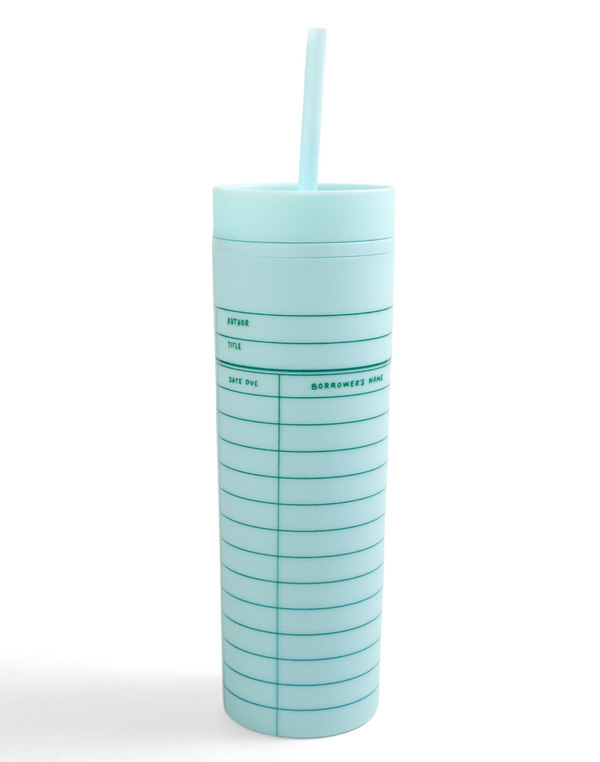 Library Card 16oz Skinny Acrylic Tumbler - Mint, 3 of 4