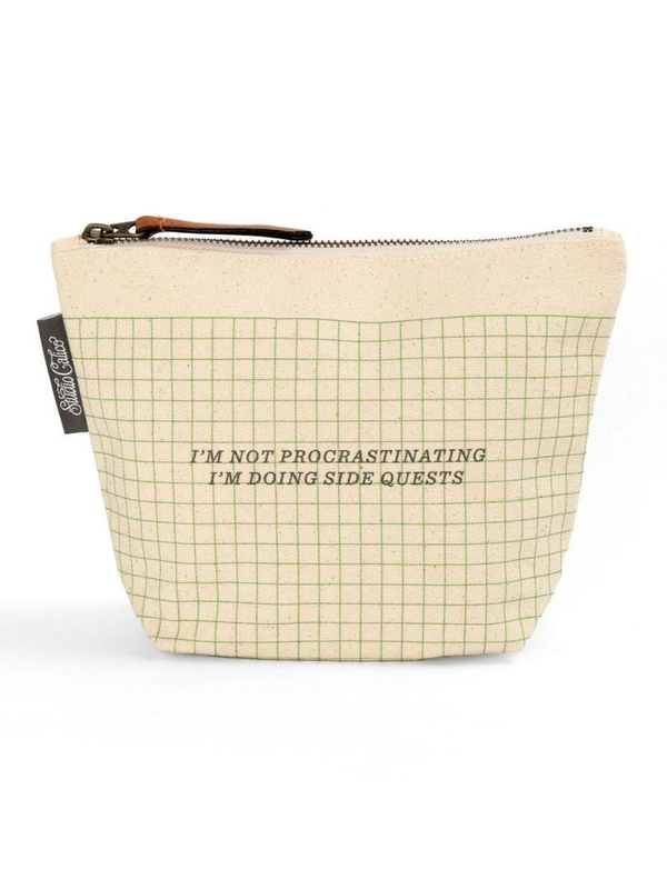 Procrastinator Canvas Zip Pouch, 1 of 3