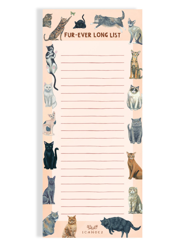 Fur-Ever Long List Cats 4×9 To Do Notepad, 2 of 3