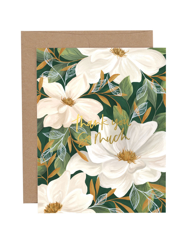Magnolia Thank You Greeting Card, 1 of 1