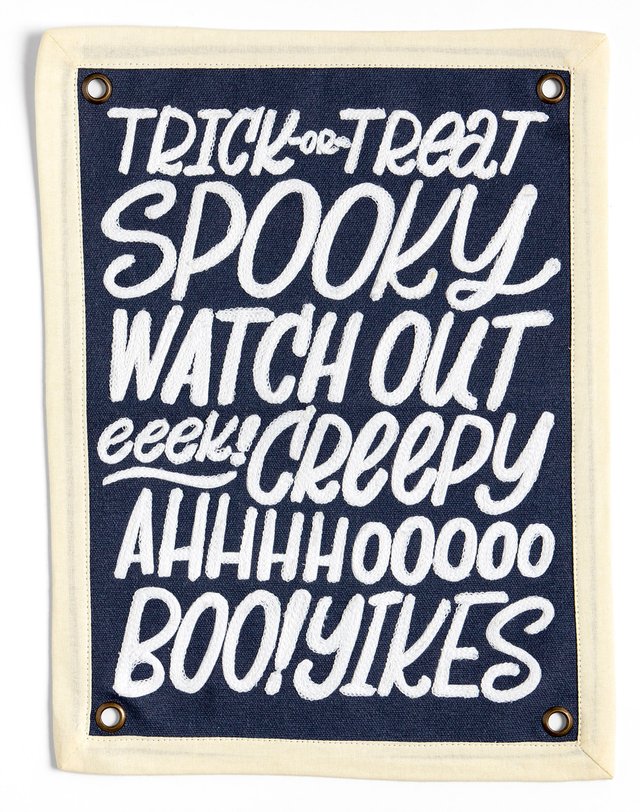 Boo! Halloween Embroidered Canvas Banner, 3 of 5
