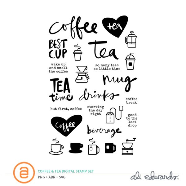 Coffee & Tea Digital Stamp Set, 1 of 1