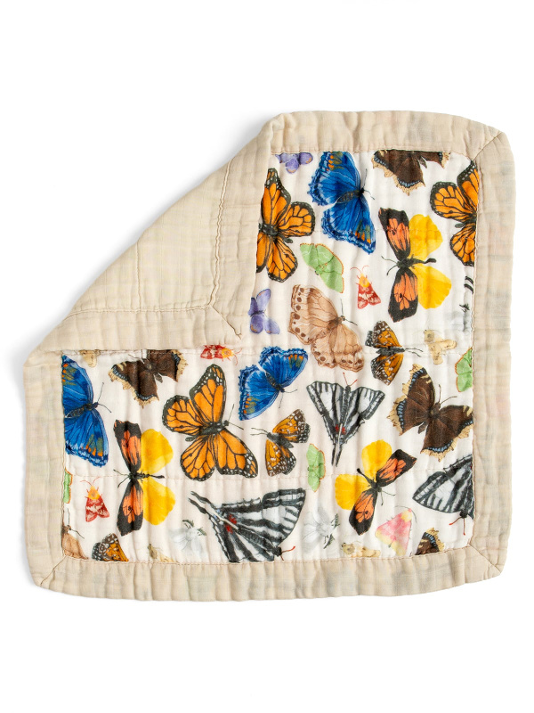 Flutter Friends Butterfly Baby Lovey Muslin Blanket, 1 of 2