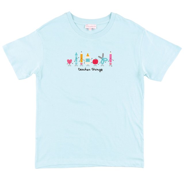 School Supplies Teacher Things - Callie Tee - Sea Salt, 2 of 2
