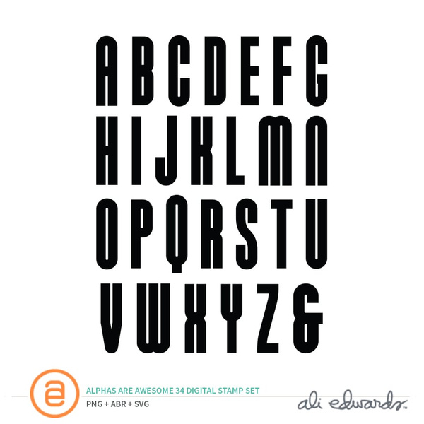 Alphas Are Awesome #34 Digital Stamp Set, 1 of 1