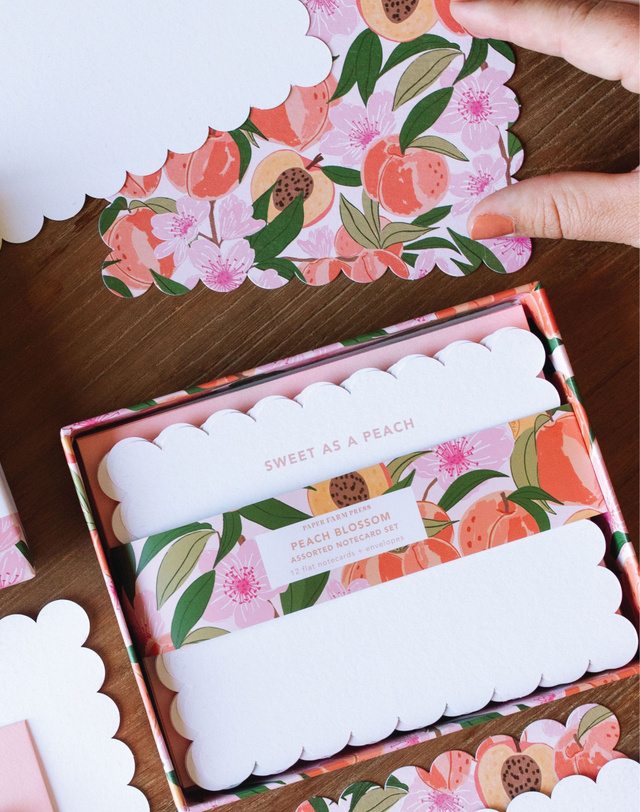 Peach Blossom Assorted Notecard Set, 4 of 4