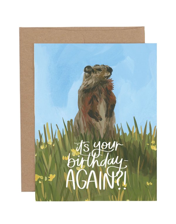 Groundhog Birthday Greeting Card, 1 of 1